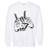 Videogame Controller Skeleton Hand Lazy Halloween Costume Gift Garment-Dyed Sweatshirt