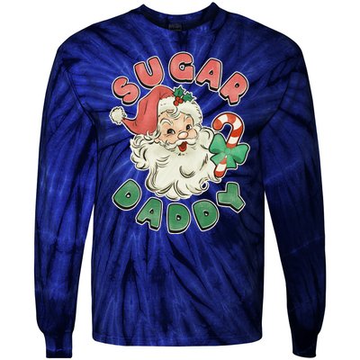 Vintage Christmas Sugar Daddy Santa Claus Tie-Dye Long Sleeve Shirt