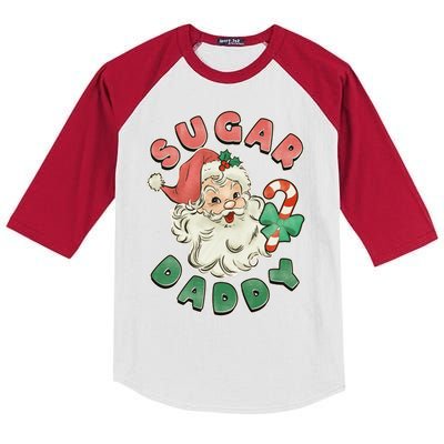 Vintage Christmas Sugar Daddy Santa Claus Kids Colorblock Raglan Jersey