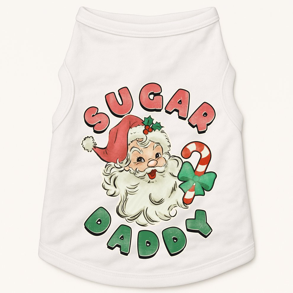 Vintage Christmas Sugar Daddy Santa Claus Doggie Tank