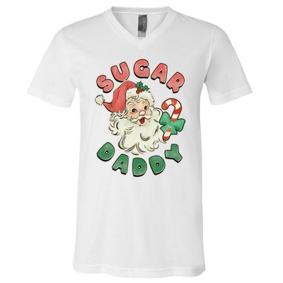 Vintage Christmas Sugar Daddy Santa Claus V-Neck T-Shirt