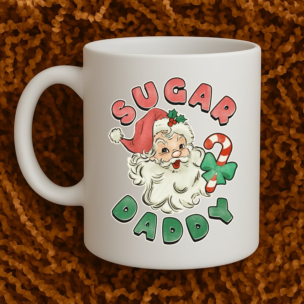 Vintage Christmas Sugar Daddy Santa Claus Mug