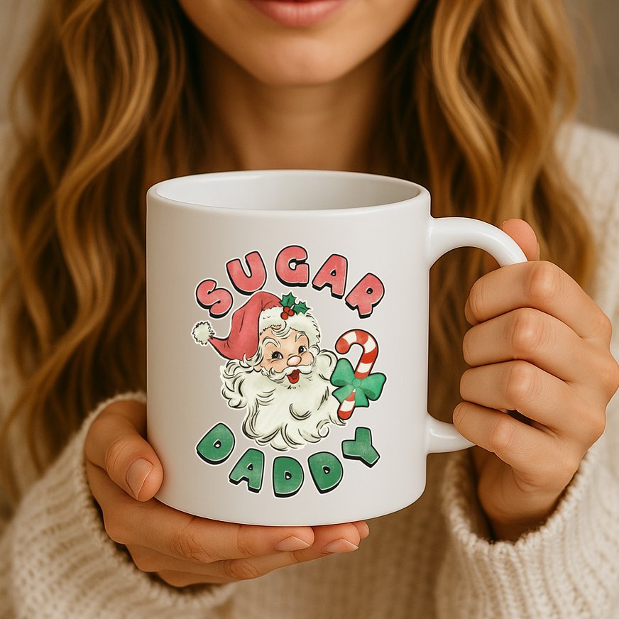 Vintage Christmas Sugar Daddy Santa Claus Mug