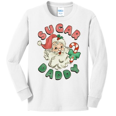 Vintage Christmas Sugar Daddy Santa Claus Kids Long Sleeve Shirt