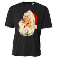 Vintage Christmas Santa Claus Face Funny Old Fashioned Cooling Performance Crew T-Shirt