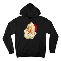 Vintage Christmas Santa Claus Face Funny Old Fashioned Hoodie