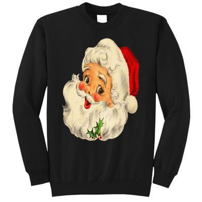 Vintage Christmas Santa Claus Face Funny Old Fashioned Sweatshirt