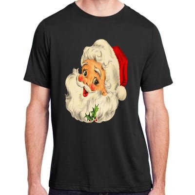 Vintage Christmas Santa Claus Face Funny Old Fashioned Adult ChromaSoft Performance T-Shirt