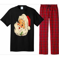 Vintage Christmas Santa Claus Face Funny Old Fashioned Pajama Set