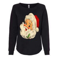 Vintage Christmas Santa Claus Face Funny Old Fashioned Womens California Wash Sweatshirt