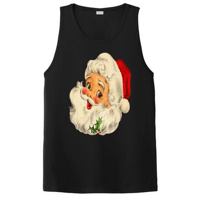 Vintage Christmas Santa Claus Face Funny Old Fashioned PosiCharge Competitor Tank