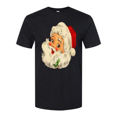 Vintage Christmas Santa Claus Face Funny Old Fashioned Softstyle CVC T-Shirt