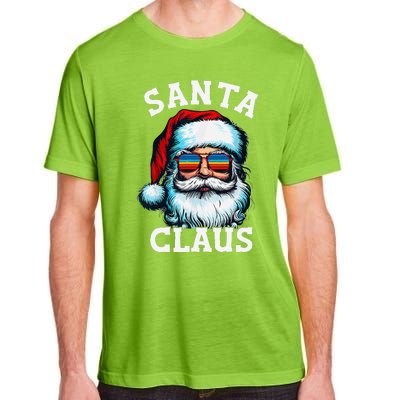 Vintage Christmas Santa Claus Face Glasses Old Xmas Matching Adult ChromaSoft Performance T-Shirt