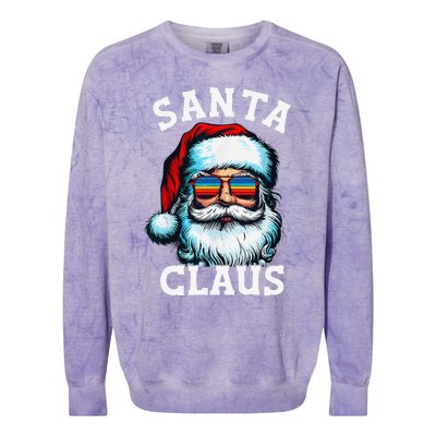 Vintage Christmas Santa Claus Face Glasses Old Xmas Matching Colorblast Crewneck Sweatshirt