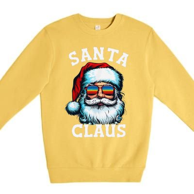 Vintage Christmas Santa Claus Face Glasses Old Xmas Matching Premium Crewneck Sweatshirt