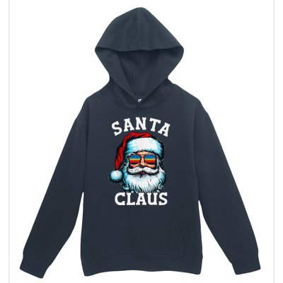 Vintage Christmas Santa Claus Face Glasses Old Xmas Matching Urban Pullover Hoodie