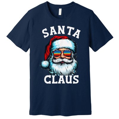 Vintage Christmas Santa Claus Face Glasses Old Xmas Matching Premium T-Shirt