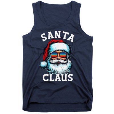 Vintage Christmas Santa Claus Face Glasses Old Xmas Matching Tank Top