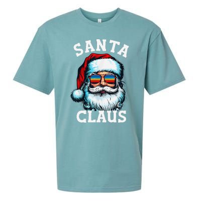 Vintage Christmas Santa Claus Face Glasses Old Xmas Matching Sueded Cloud Jersey T-Shirt