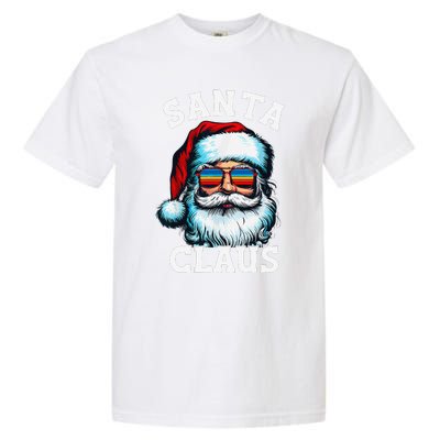 Vintage Christmas Santa Claus Face Glasses Old Xmas Matching Garment-Dyed Heavyweight T-Shirt