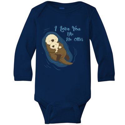 Very Cute Sea Otters : I Love You Like No Otter Gift Baby Long Sleeve Bodysuit