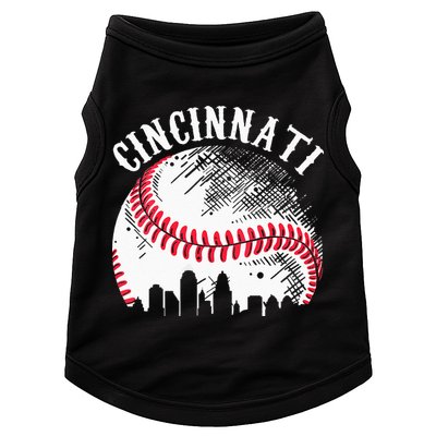 Vintage Cincinnati Skyline City Baseball Tee Met At Gameday Doggie Tank