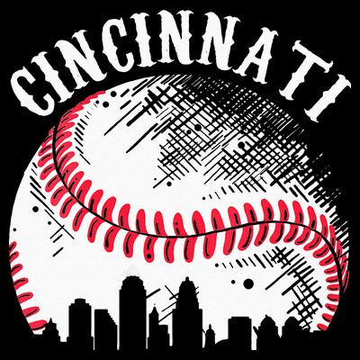 Vintage Cincinnati Skyline City Baseball Tee Met At Gameday T-Shirt