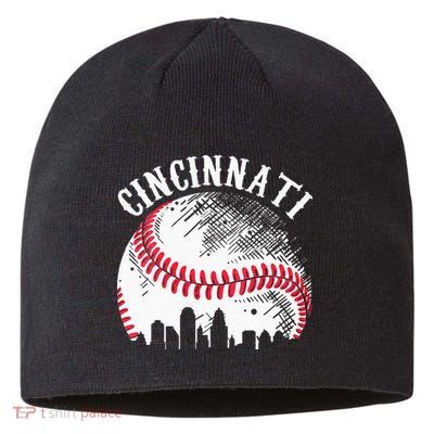 Vintage Cincinnati Skyline City Baseball Tee Met At Gameday Sustainable Beanie