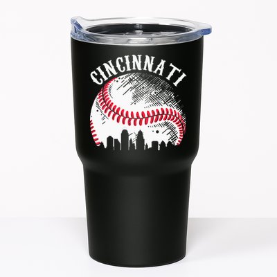 Vintage Cincinnati Skyline City Baseball Tee Met At Gameday Tumbler