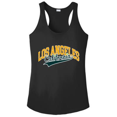 Vintage Collegiate Style Los Angeles California Ladies PosiCharge Competitor Racerback Tank