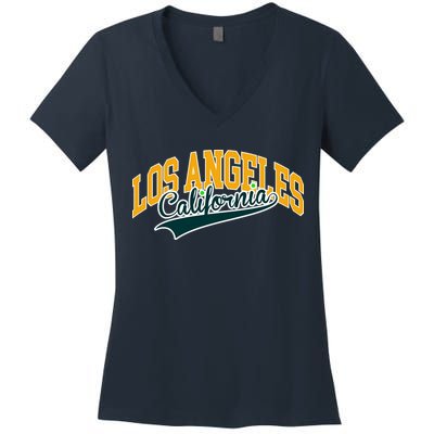 Vintage Collegiate Style Los Angeles California Women's V-Neck T-Shirt