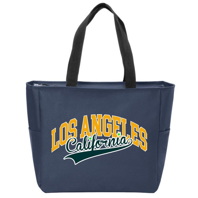 Vintage Collegiate Style Los Angeles California Zip Tote Bag