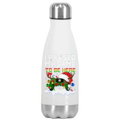 Videogame Controller Santa Hat Christmas Gaming Xmas Gamer Stainless Steel Insulated Water Bottle