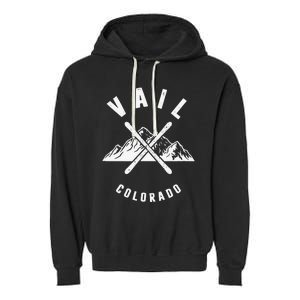 Vail Colorado Skiing Snowboarding Winter Ski Park Mountain Garment-Dyed Fleece Hoodie