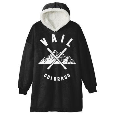 Vail Colorado Skiing Snowboarding Winter Ski Park Mountain Hooded Wearable Blanket