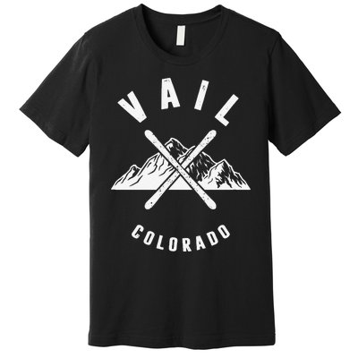 Vail Colorado Skiing Snowboarding Winter Ski Park Mountain Premium T-Shirt