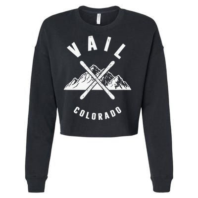 Vail Colorado Skiing Snowboarding Winter Ski Park Mountain Cropped Pullover Crew
