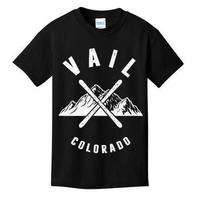 Vail Colorado Skiing Snowboarding Winter Ski Park Mountain Kids T-Shirt