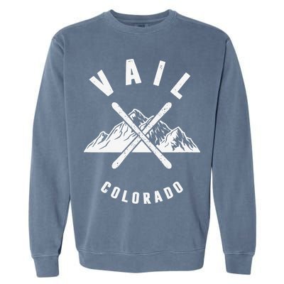 Vail Colorado Skiing Snowboarding Winter Ski Park Mountain Garment-Dyed Sweatshirt