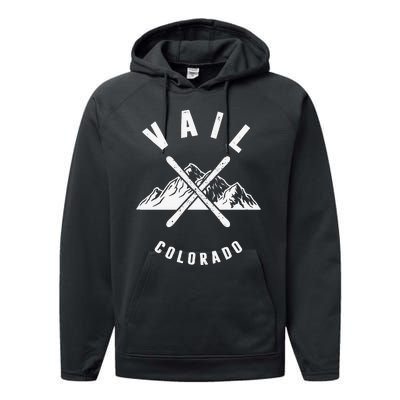 Vail Colorado Snowboarding Winter Ski Park Mountain Performance Fleece Hoodie