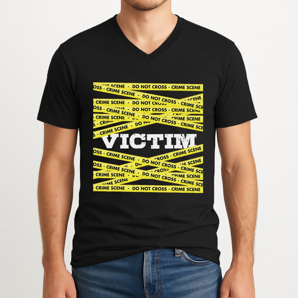 Victim Crime Scene Do No Cross True Crime Costume V-Neck T-Shirt