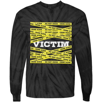Victim Crime Scene Do No Cross True Crime Costume Tie-Dye Long Sleeve Shirt