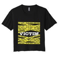 Victim Crime Scene Do No Cross True Crime Costume Women's Crop Top Tee