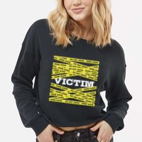 Victim Crime Scene Do No Cross True Crime Costume Cropped Pullover Crew