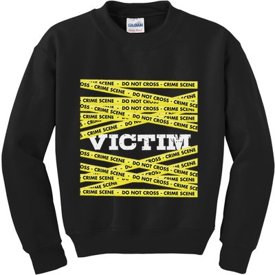 Victim Crime Scene Do No Cross True Crime Costume Kids Sweatshirt