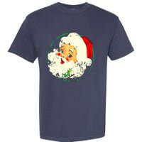 Vintage Christmas Santa Claus Face Old Fashioned Garment-Dyed Heavyweight T-Shirt