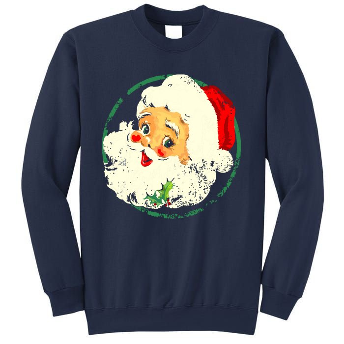 Vintage Christmas Santa Claus Face Old Fashioned Sweatshirt