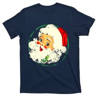 Vintage Christmas Santa Claus Face Old Fashioned T-Shirt