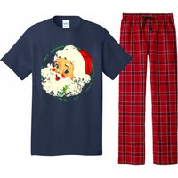 Vintage Christmas Santa Claus Face Old Fashioned Pajama Set