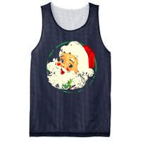 Vintage Christmas Santa Claus Face Old Fashioned Mesh Reversible Basketball Jersey Tank